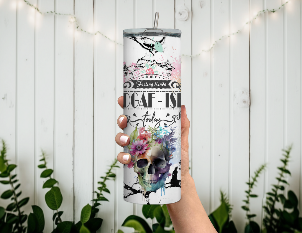 Feeling Kinda IDGAF-ish 20 oz Skinny Sublimation Tumbler