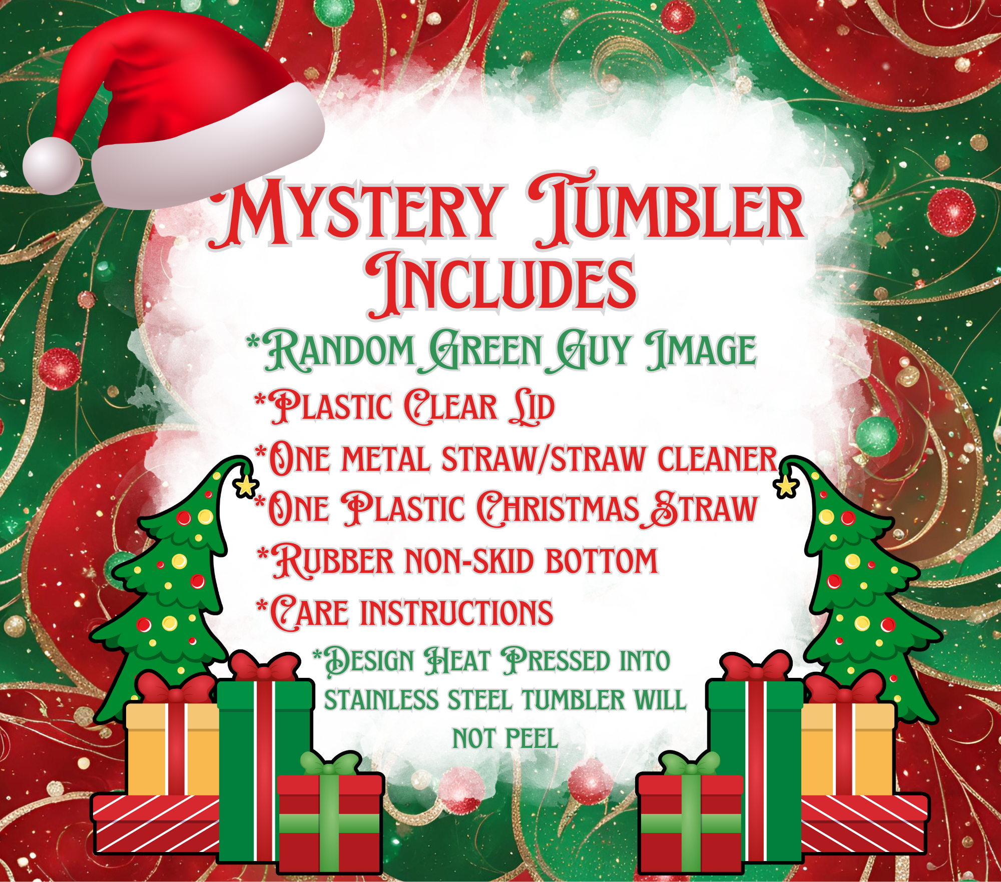 Grinch Cartoon Theme Mystery Tumbler 20 oz with Mystery Bag