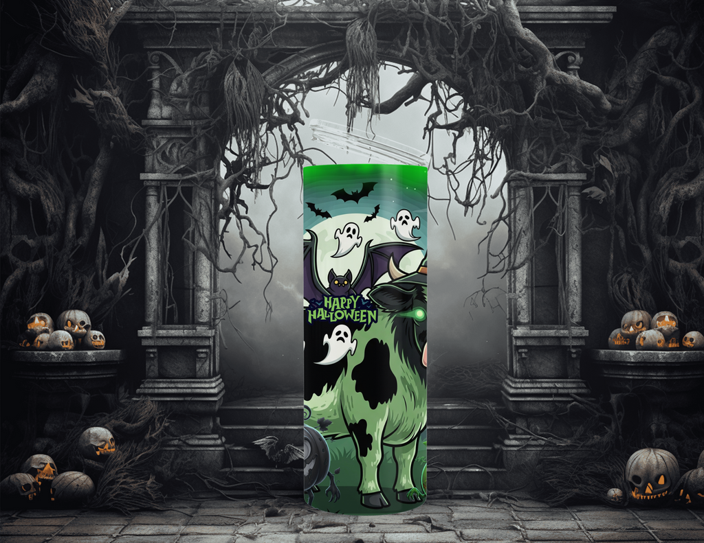 Halloween Alien Cow Tumbler