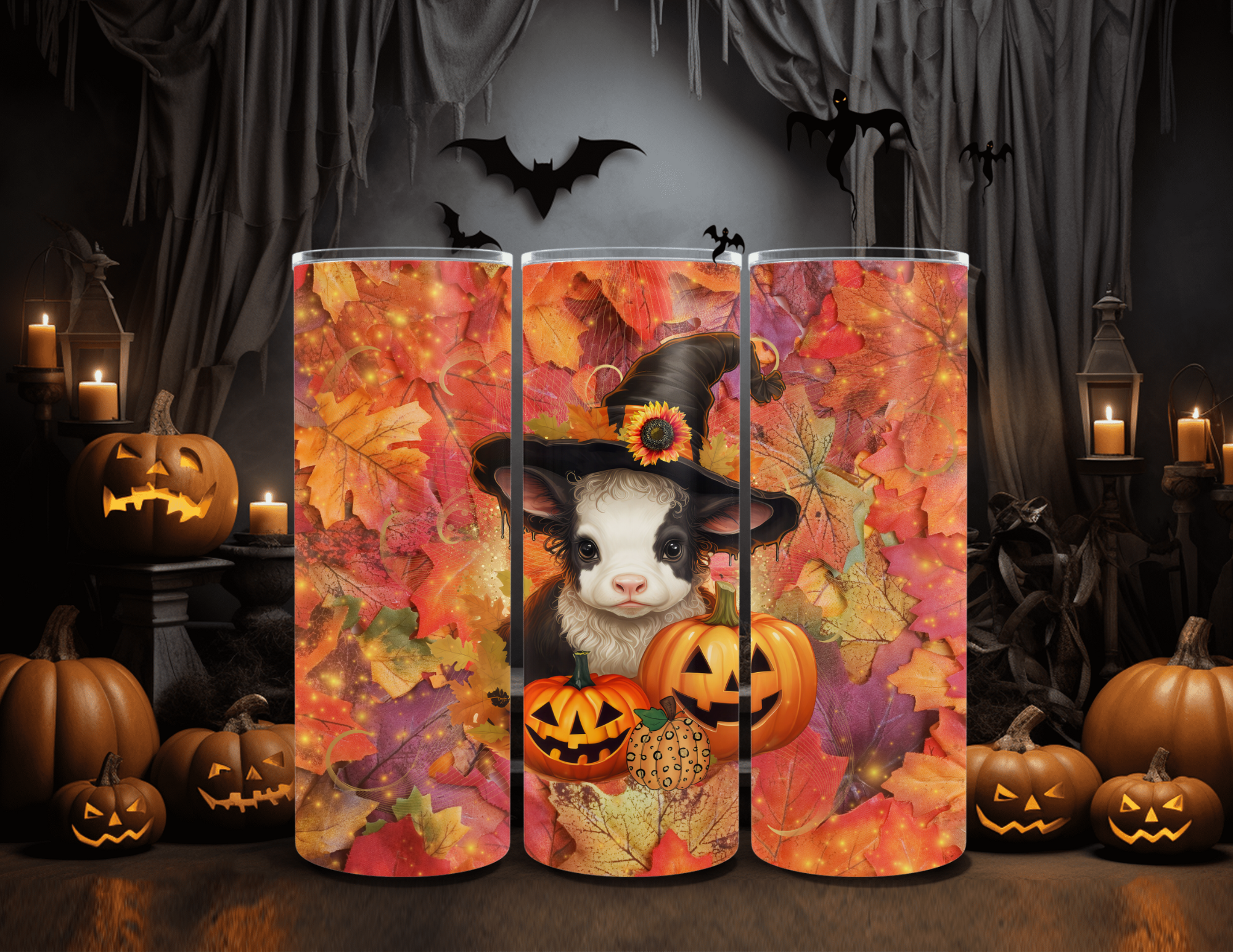 Halloween Baby Witch Cow Tumbler
