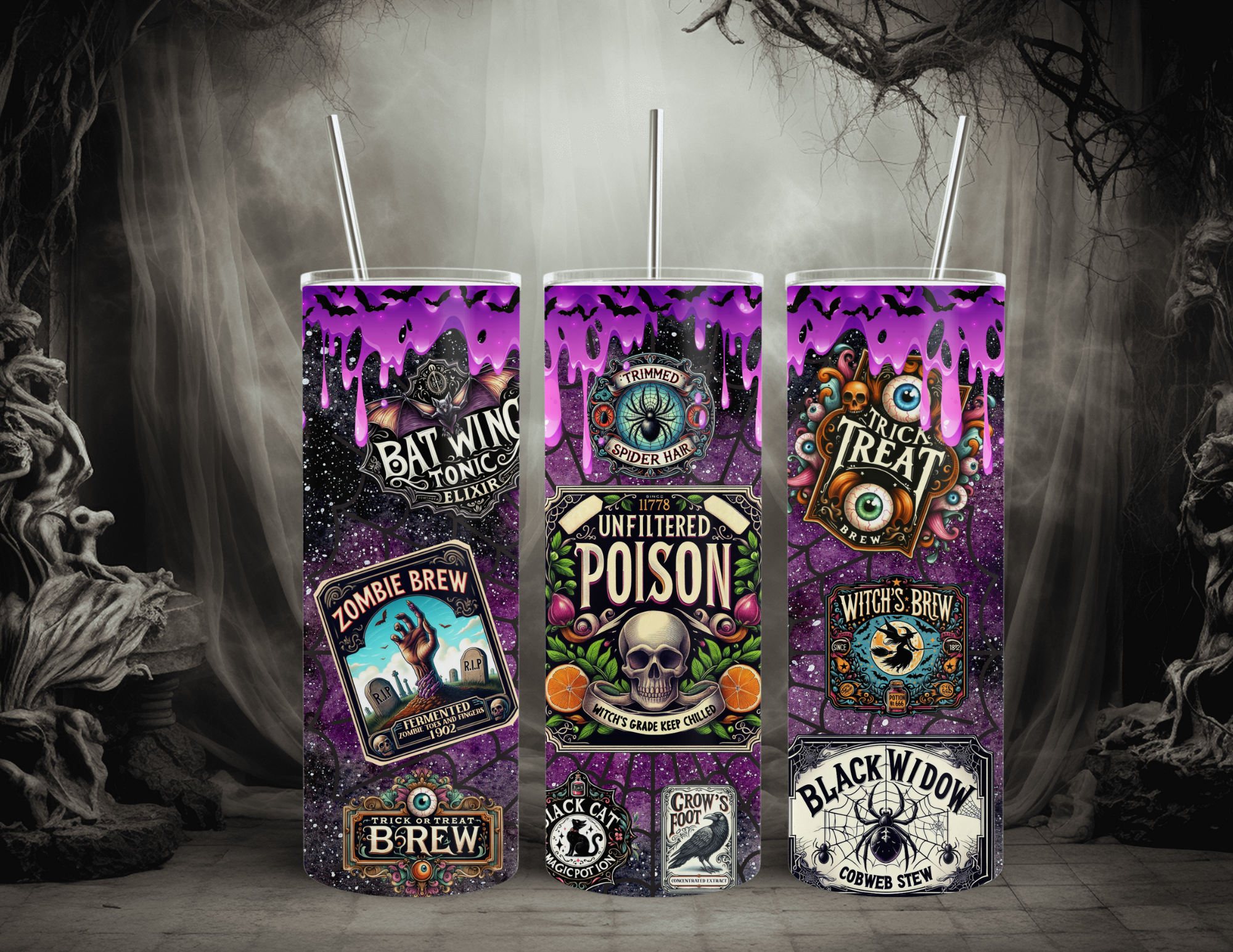 Mezcla de cerveza para Halloween, vaso delgado de 20 oz