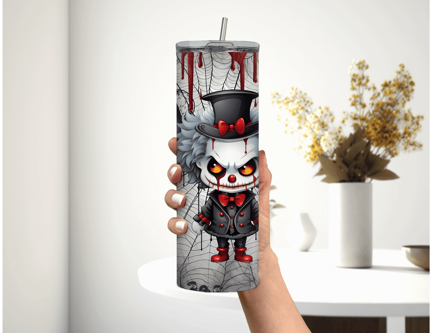 Halloween Clown 20 oz Skinny Tumbler