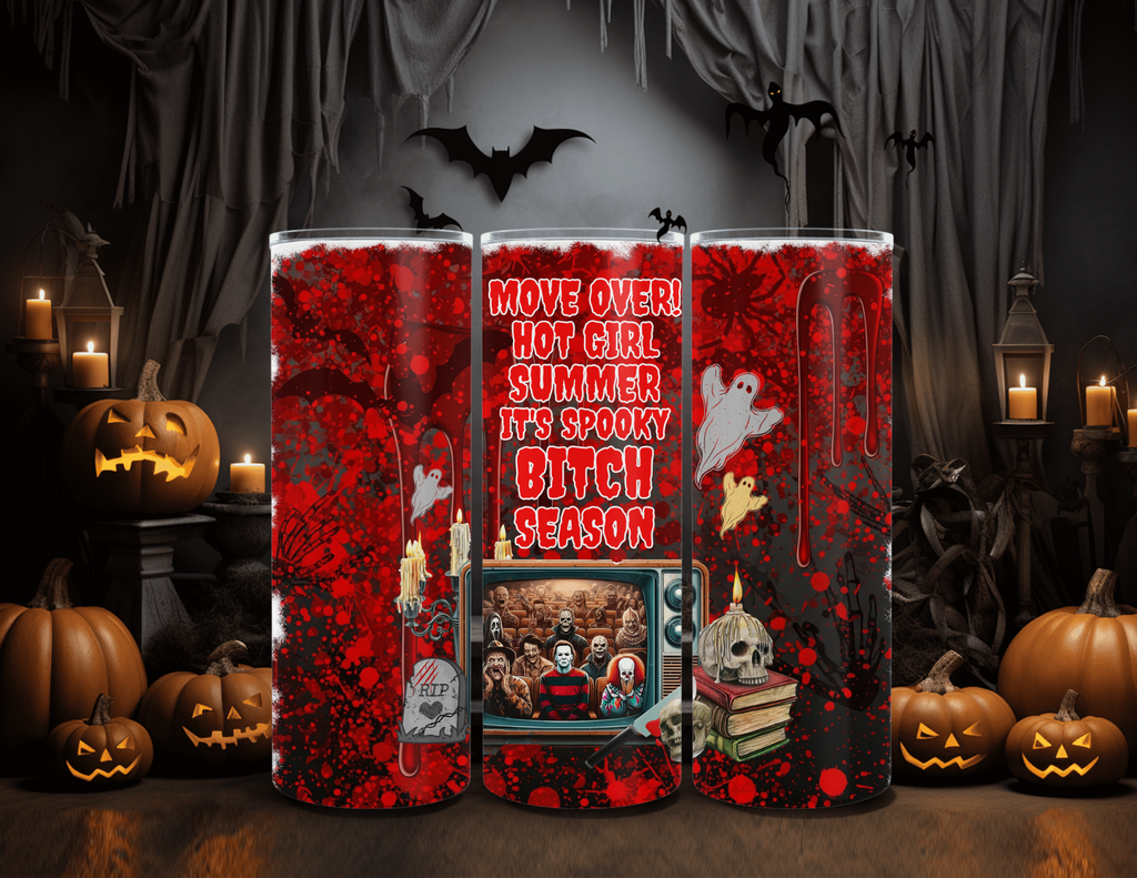 Horror Move Over Hot Girl Summer 20oz Skinny Sublimation Tumbler