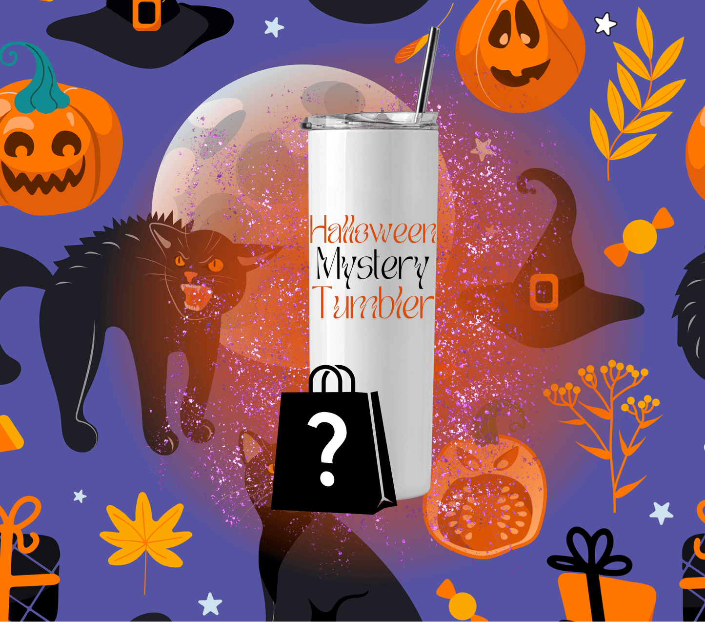 Halloween Themed Mystery Tumbler with Mystery Bag