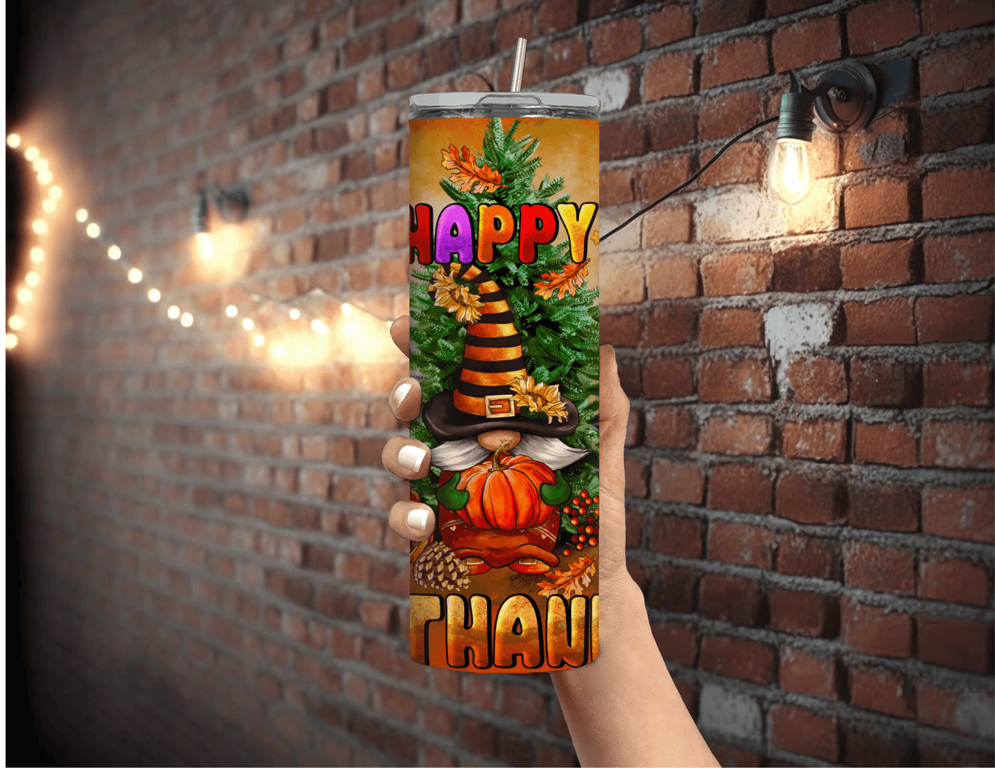 Happy Hallothanksmas 20 oz Skinny Tumbler