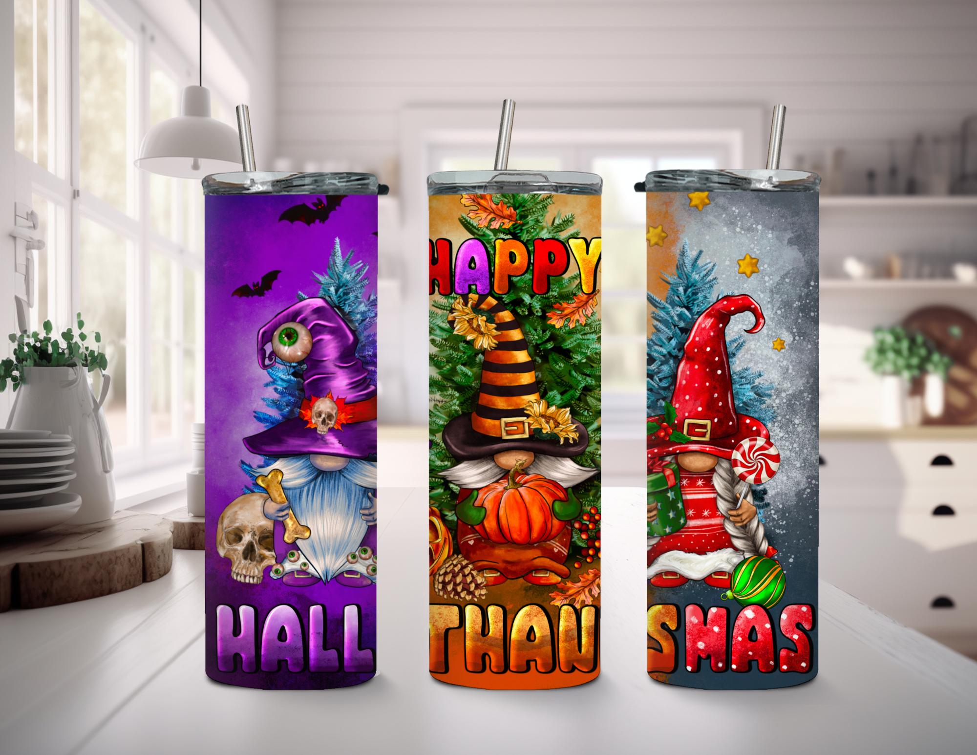 Happy Hallothanksmas Tumbler
