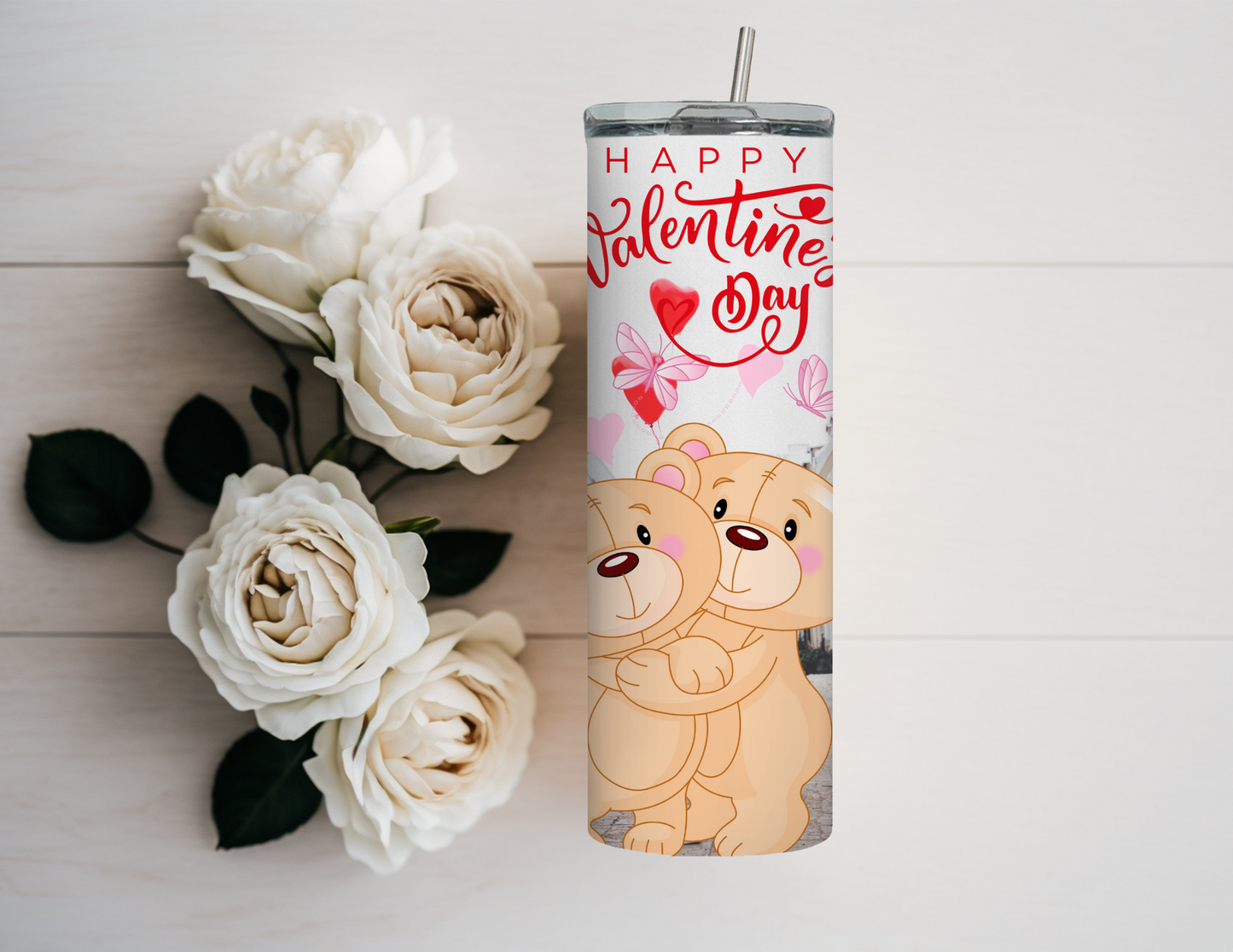 Ladies Valentines Day 20 oz Skinny Tumbler Gift Set