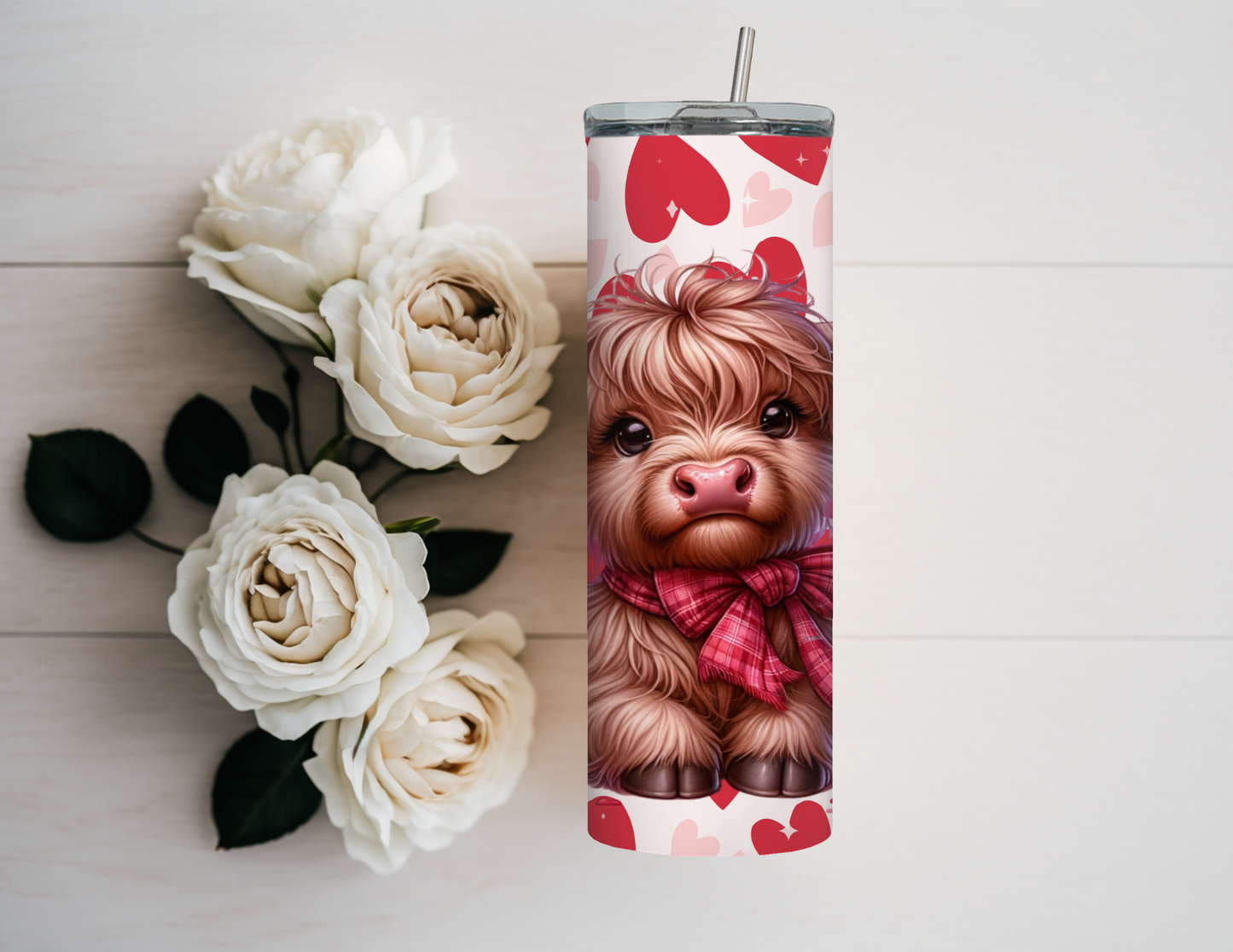 Ladies Valentines Day 20 oz Skinny Tumbler Gift Set