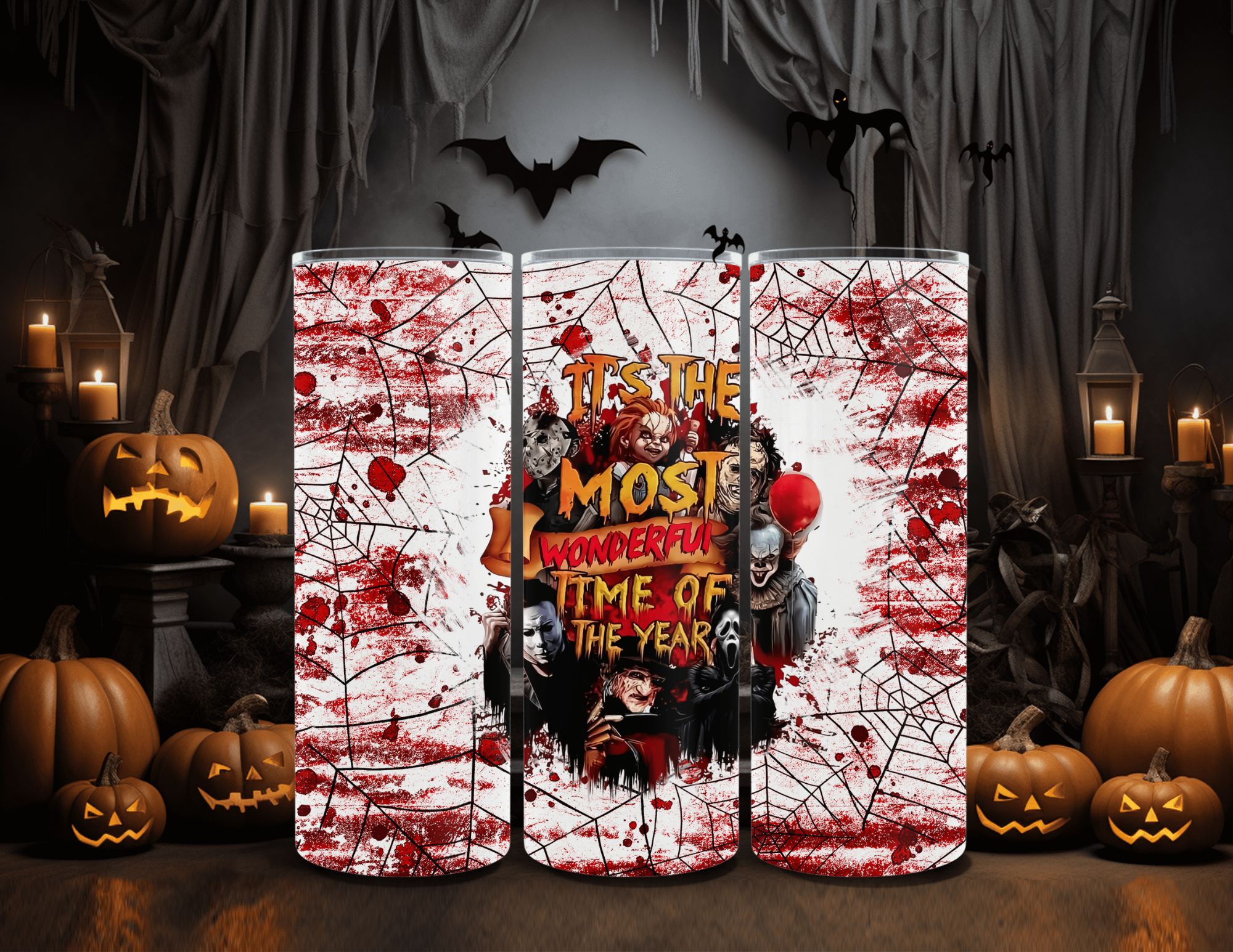 Horror It's The Most Wonderful Time Of The Year 20oz Skinny Sublimation Tumbler