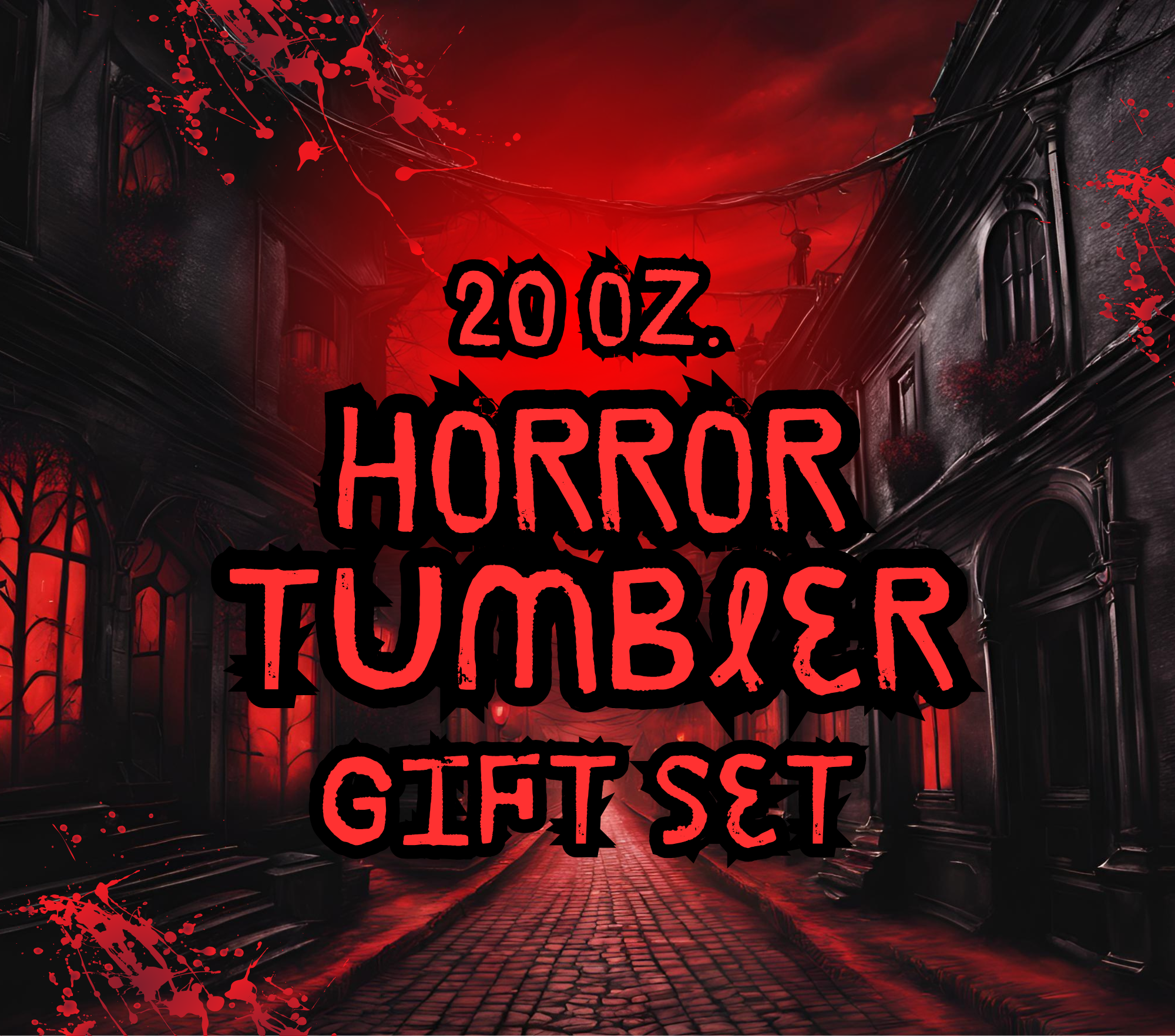 Horror Tumbler 20 oz Skinny Tumbler Gift Set