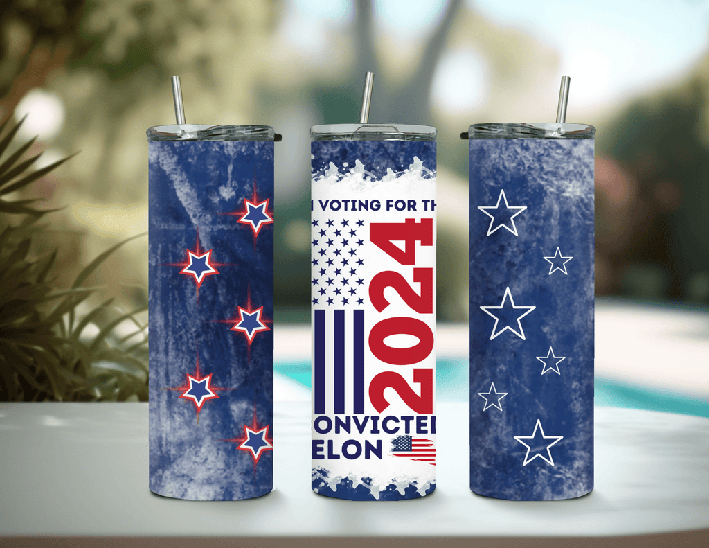 Voy a votar por el delincuente convicto Trump Vaso delgado de 20 oz
