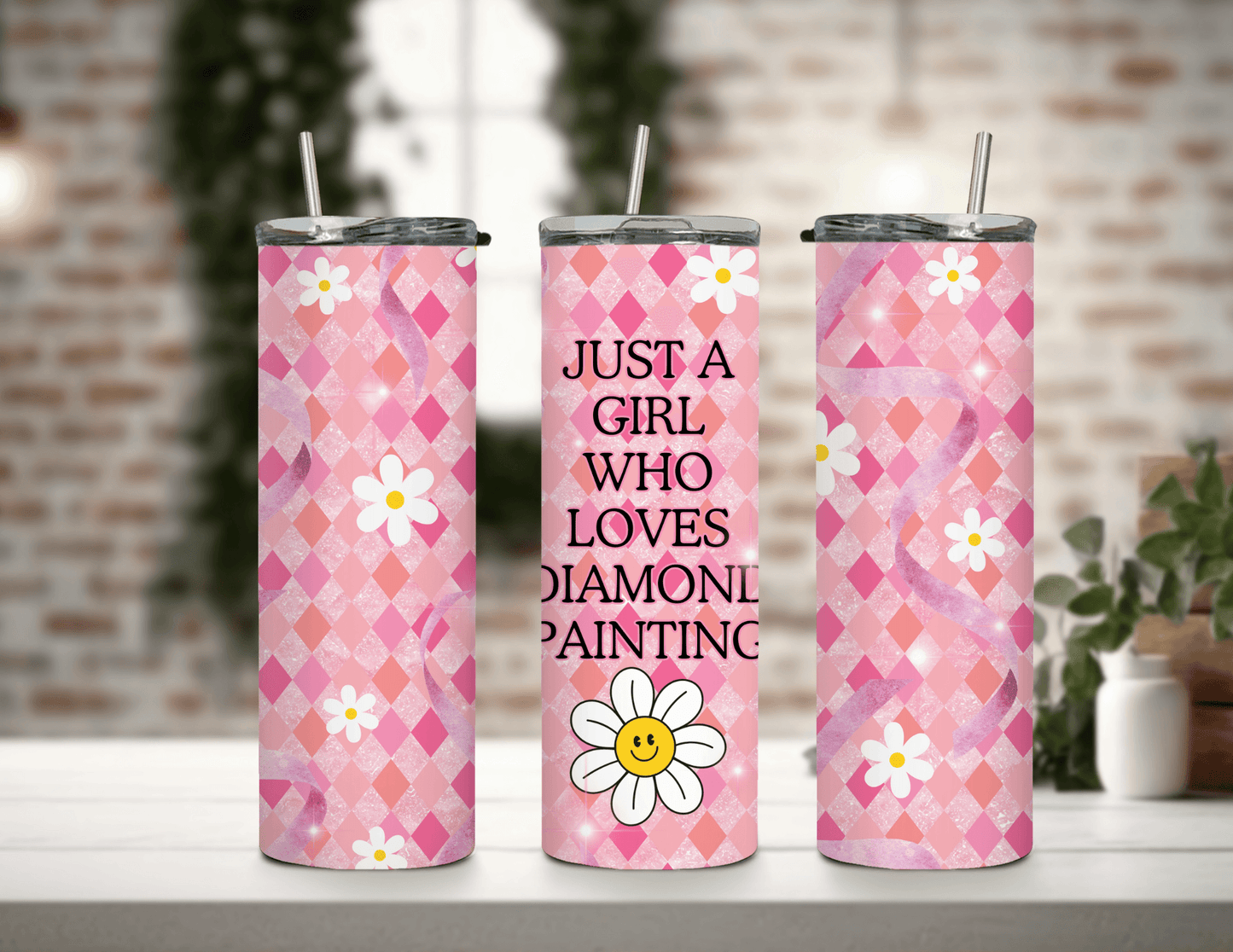 Just a Girl Who Love Diamond Painting 20 oz Skinny Tumbler