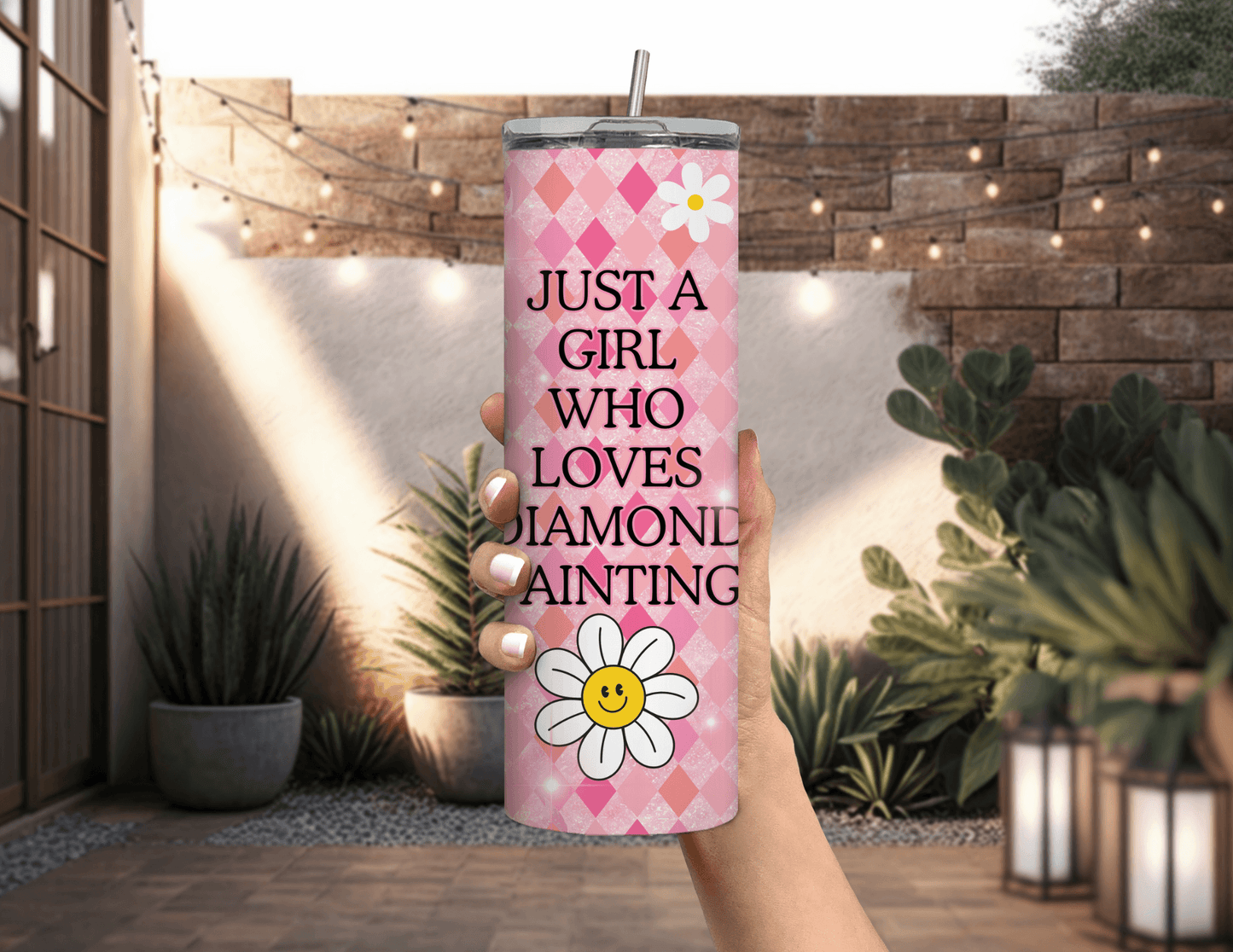 Just a Girl Who Love Diamond Painting 20 oz Skinny Tumbler