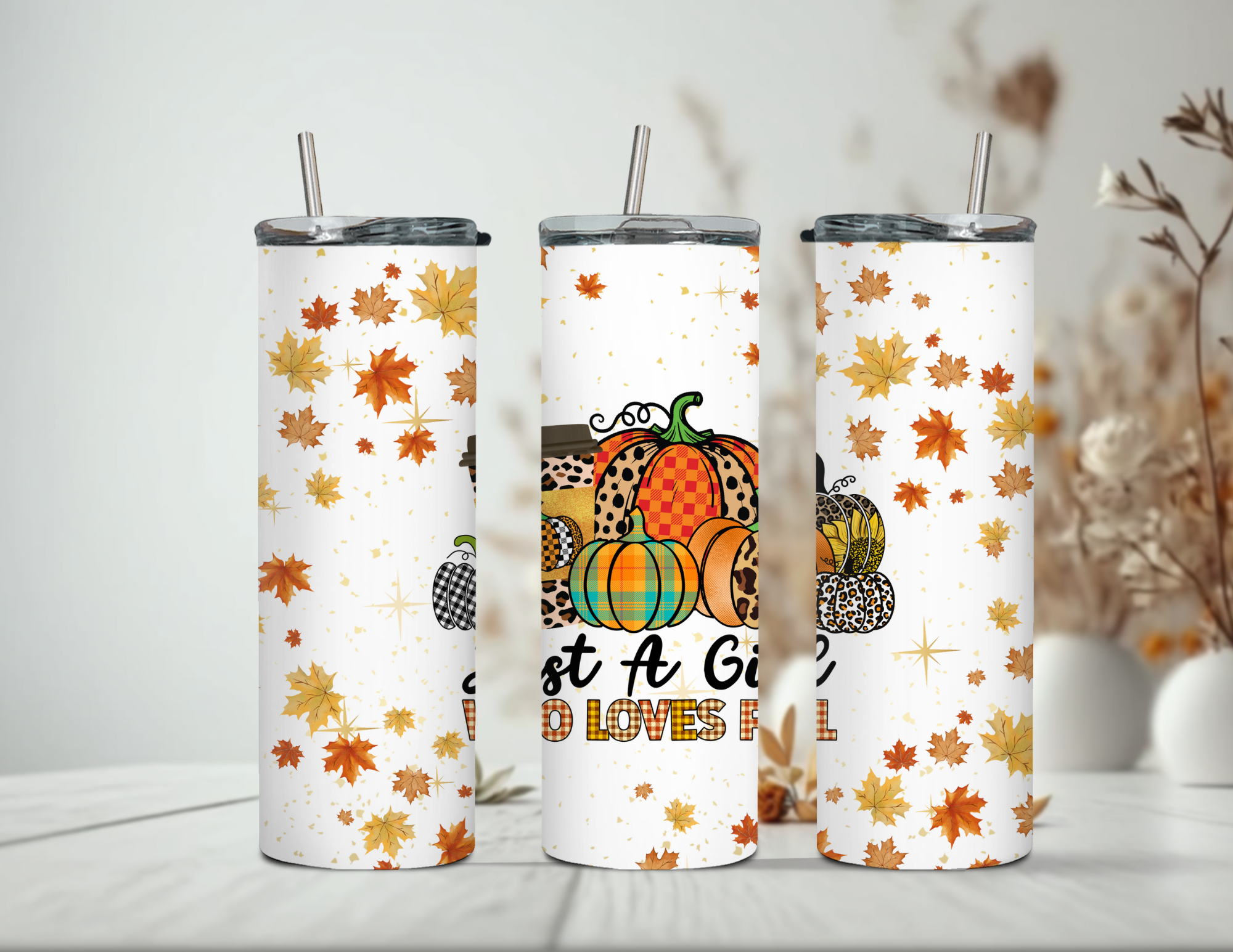Just a Girl Who Loves Fall Tumbler