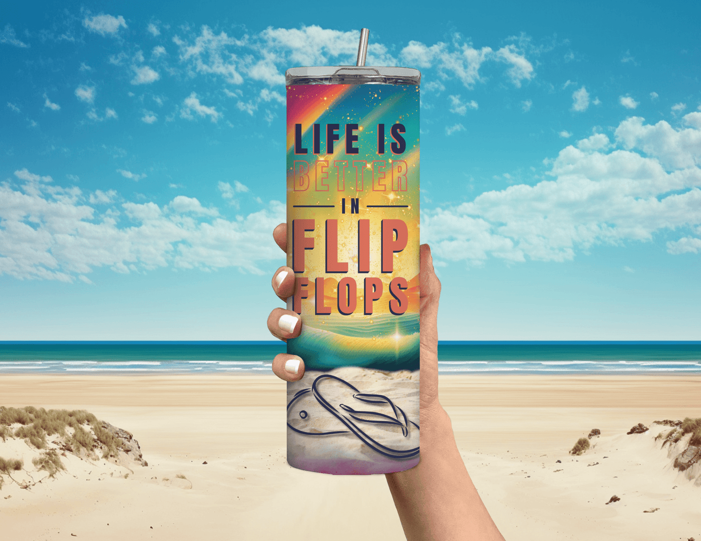 Life is Better in Flip Flops 20 oz Skinny Tumbler