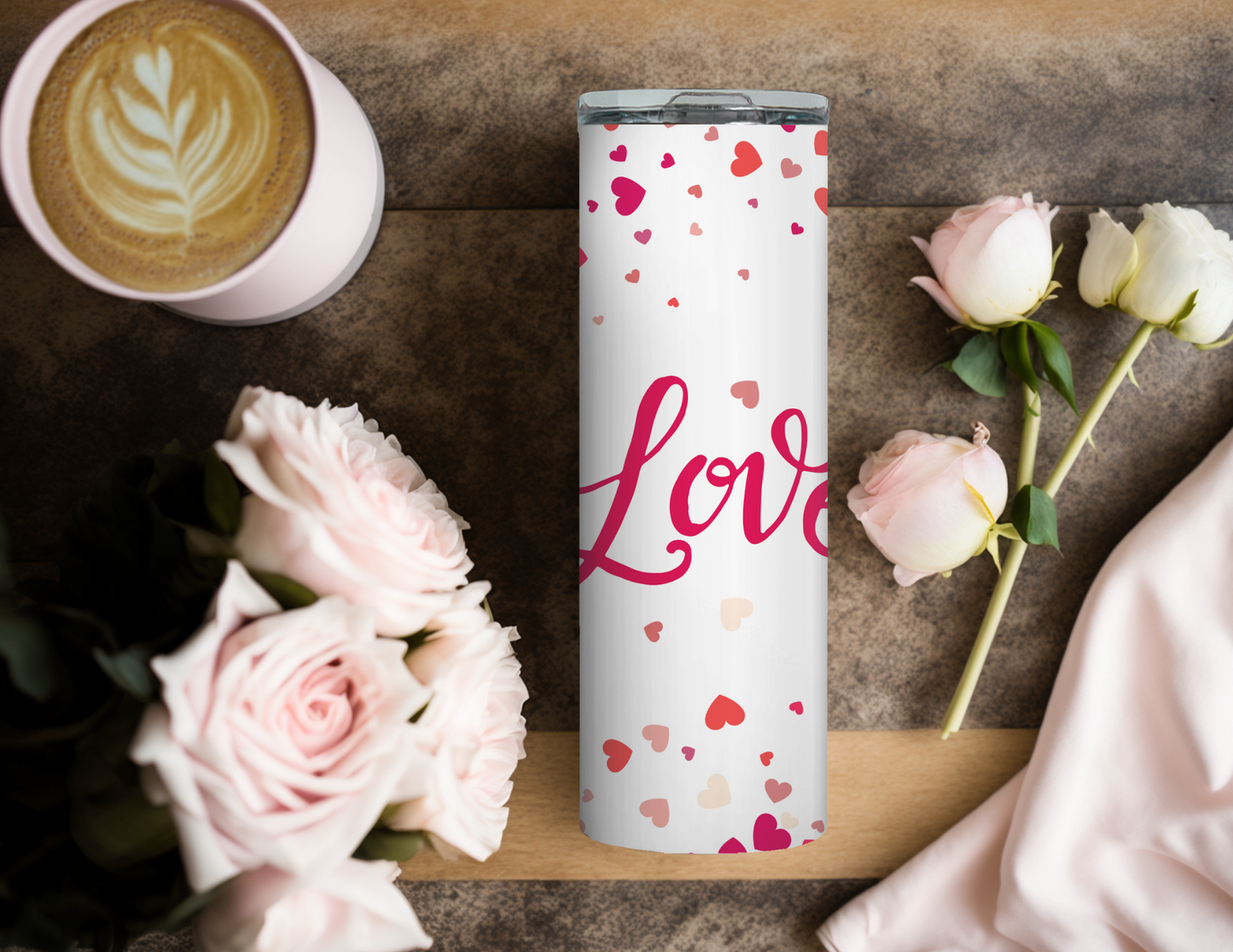 Ladies Valentines Day 20 oz Skinny Tumbler Gift Set