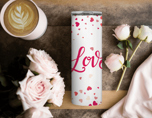 Love with Hearts 20 oz Skinny Tumbler