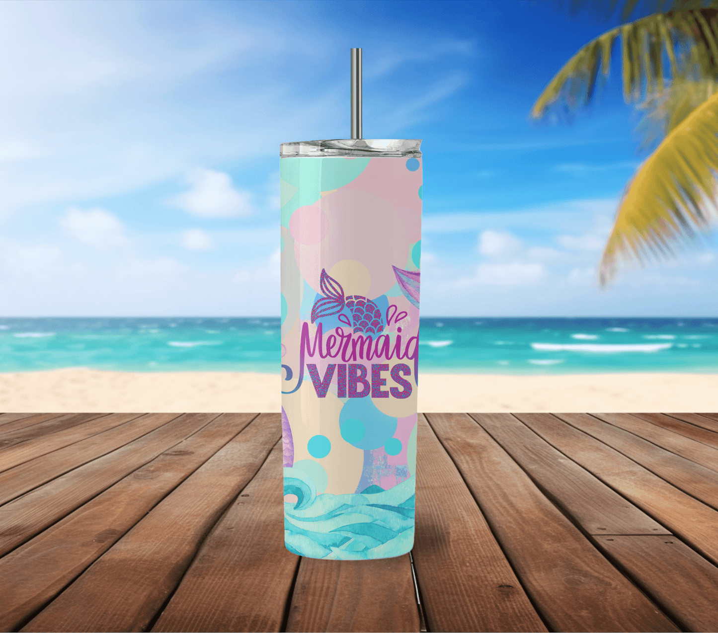 Mermaid Vibes 20 oz Skinny Tumbler