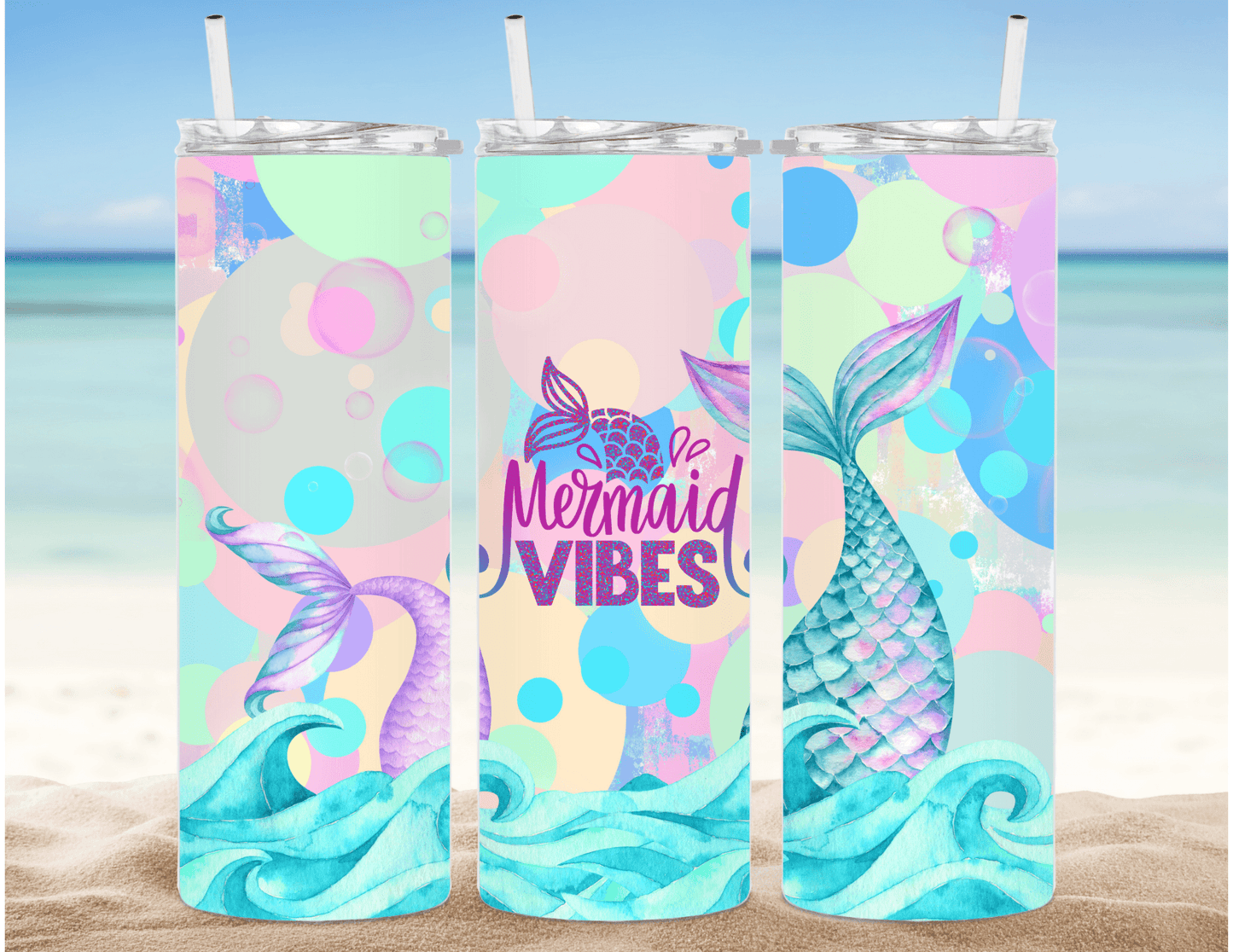 Mermaid Vibes 20 oz Skinny Tumbler