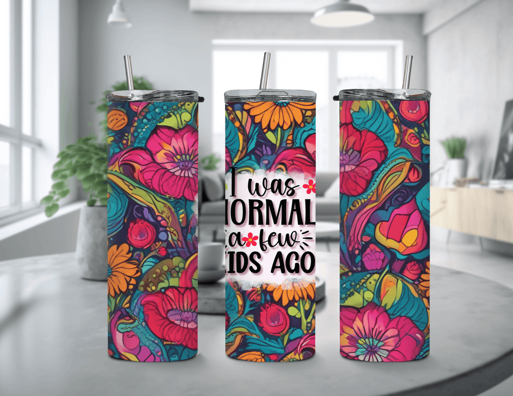 Mom Tumbler Bright Colors 20 oz Skinny Tumbler