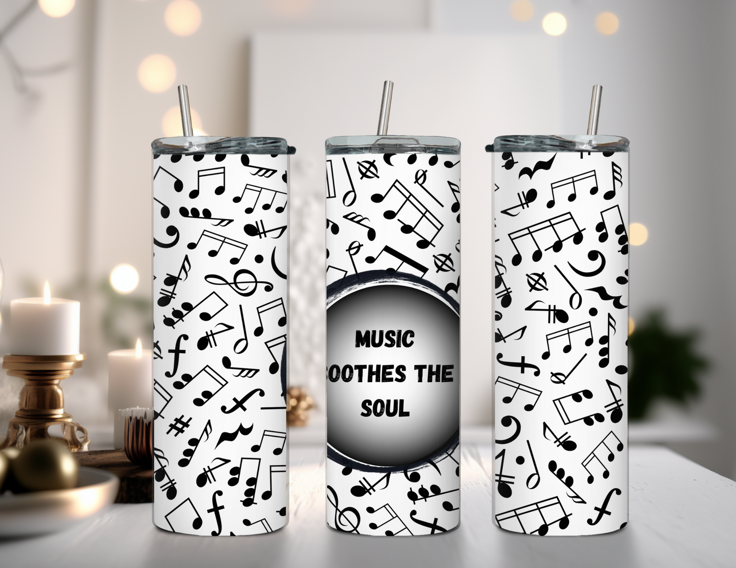 Music Tumbler Bundle Set 20 oz Skinny Tumblers