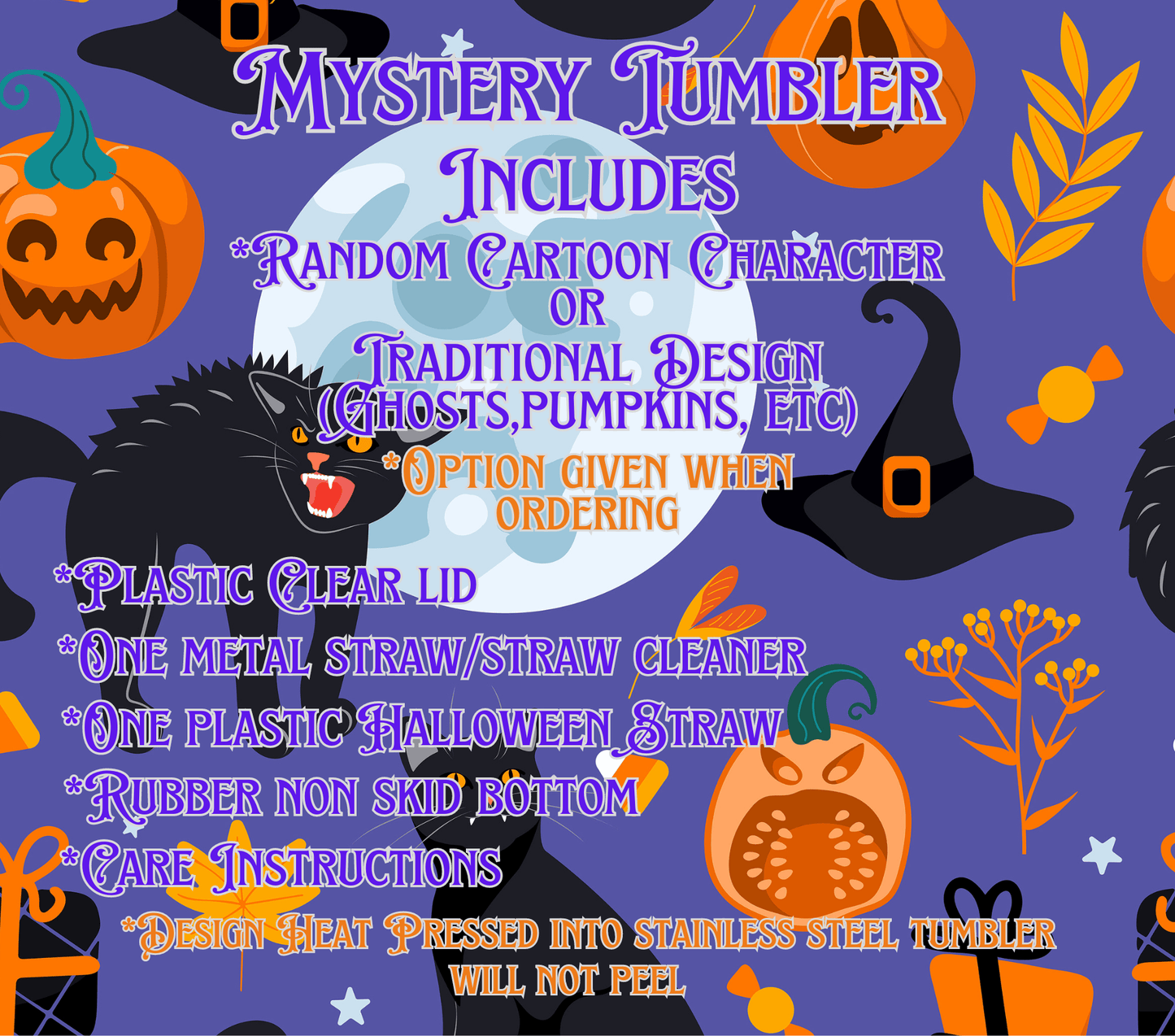 Halloween Themed Mystery Tumbler with Mystery Bag