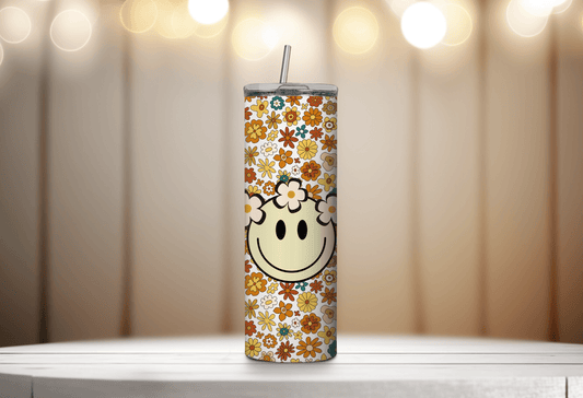 Retro Smile Pattern 20 oz Skinny Tumbler