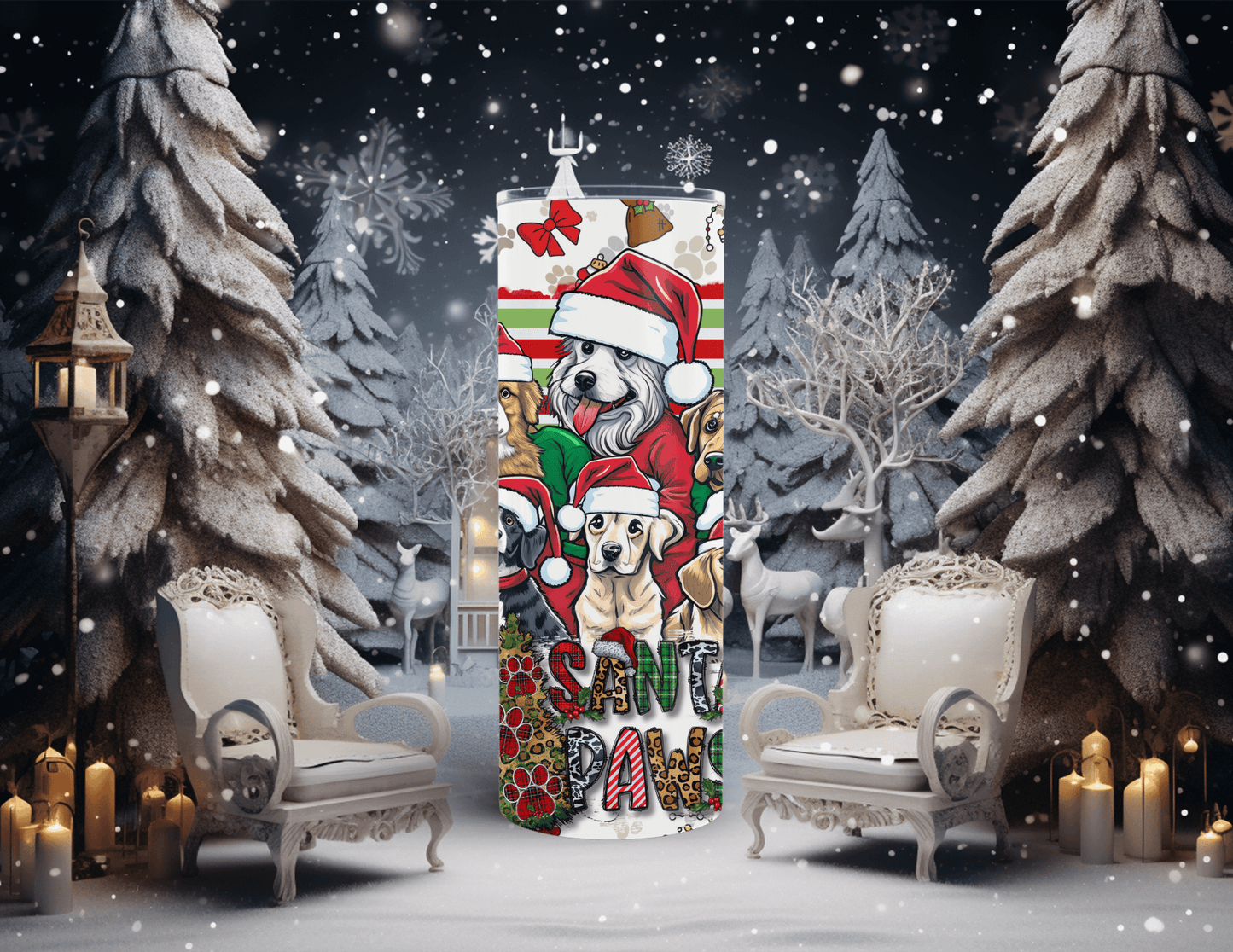 Vaso estrecho de 20 oz de Santa Paws