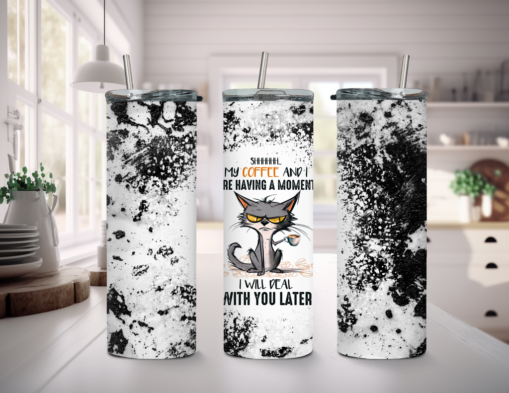 Shhh My Coffee 20 oz Skinny Sublimation Tumbler