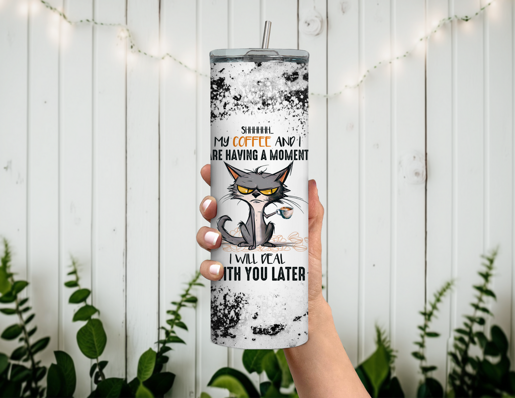 Shhh My Coffee 20 oz Skinny Sublimation Tumbler