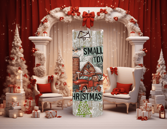 Small Town Christmas 20 oz Skinny Tumbler