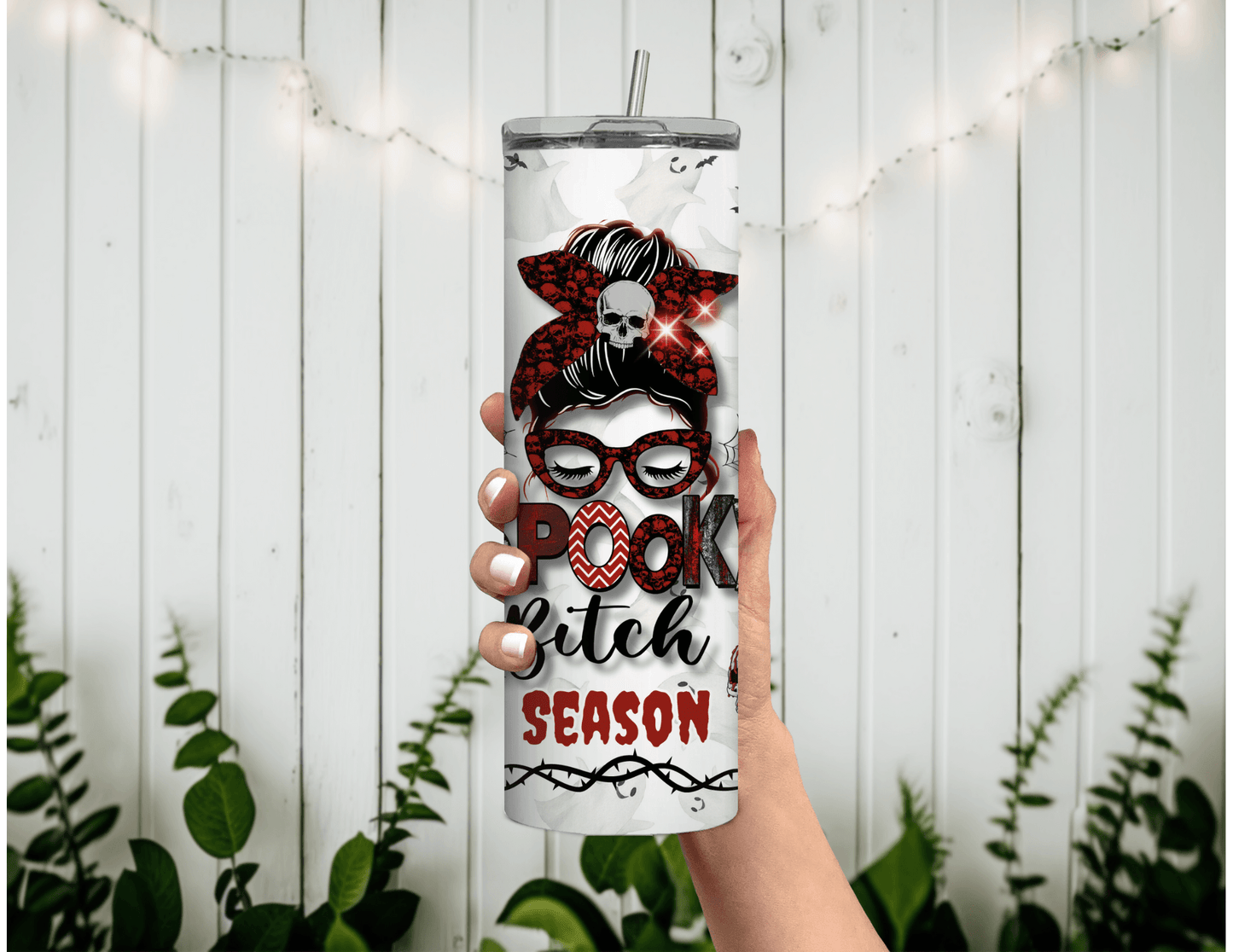 Spooky Bitch Season 20 oz Skinny Tumbler