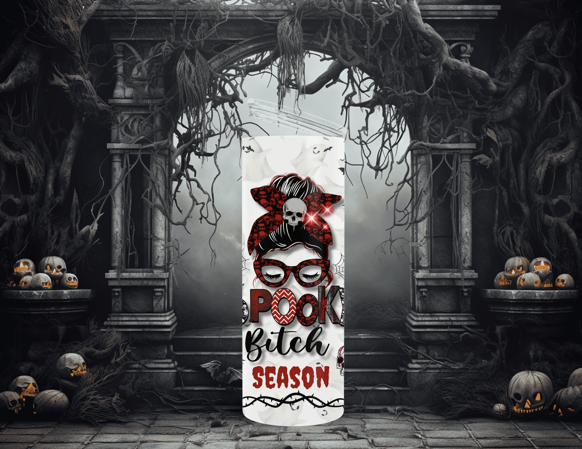 Vaso delgado de 20 oz de Spooky Bitch Season