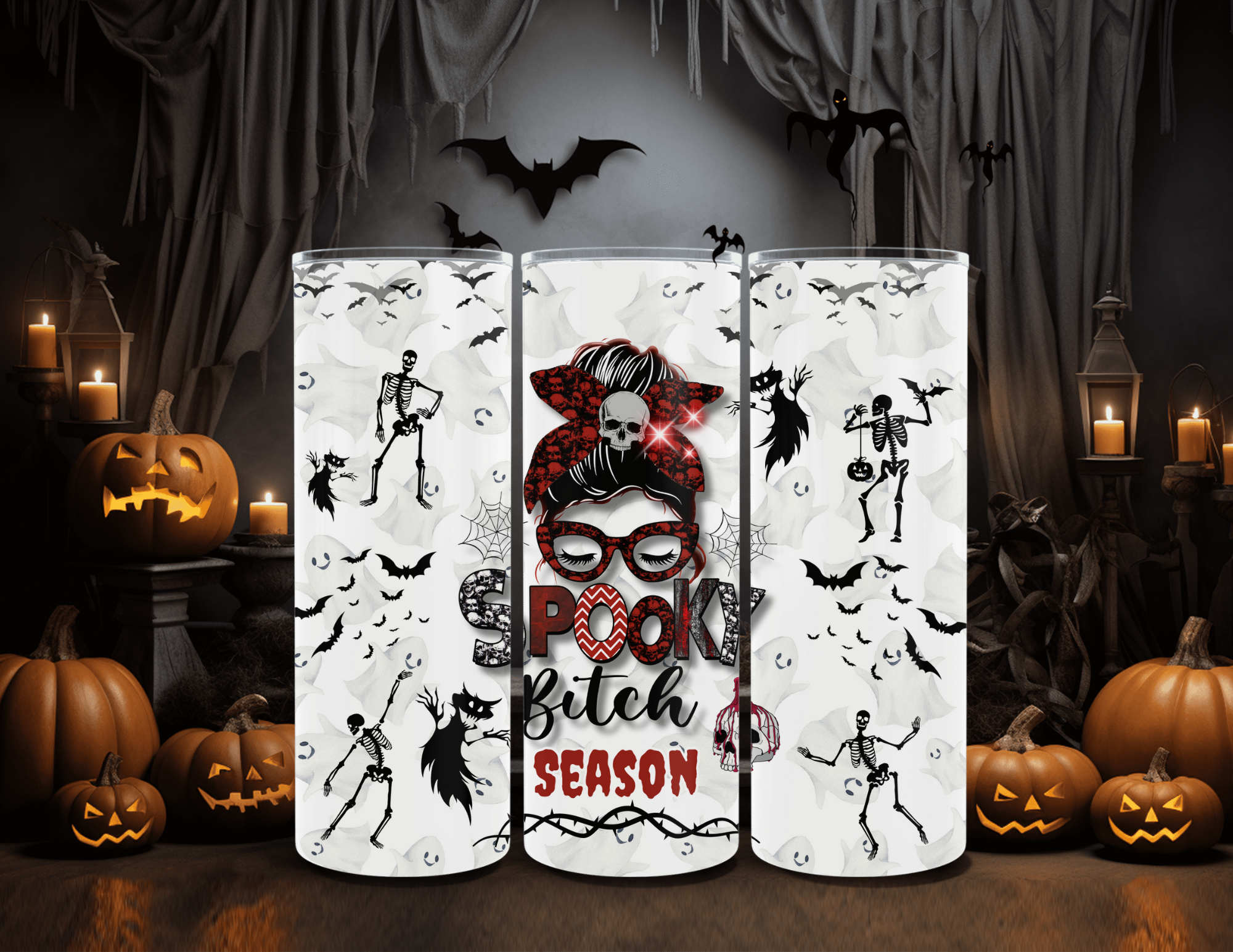 Vaso delgado de 20 oz de Spooky Bitch Season