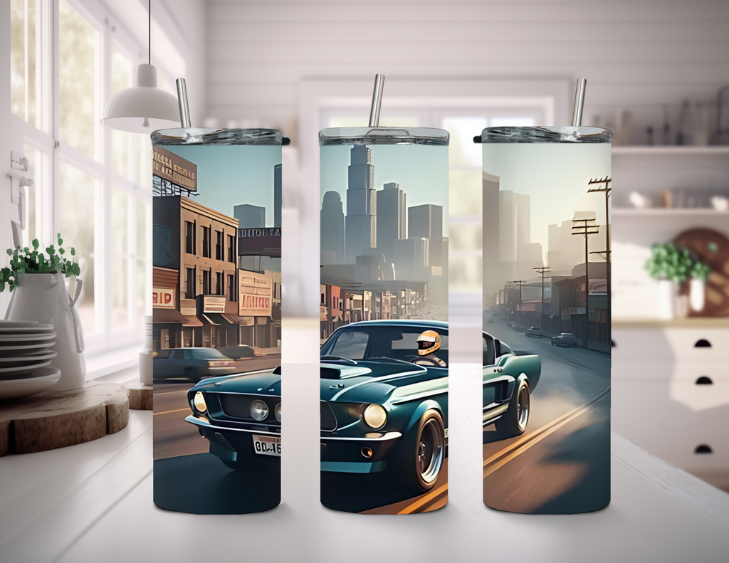 Street Car Pony 20 oz Skinny Sublimation Tumbler
