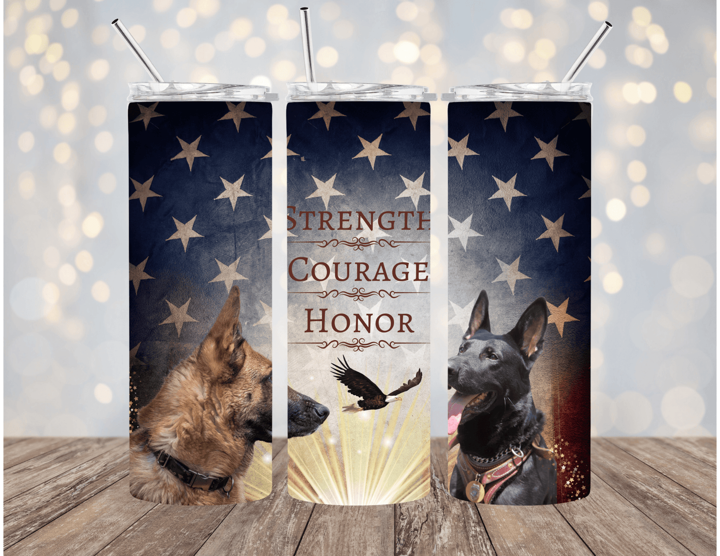 Strength Courage Honor 20 oz Skinny Tumbler