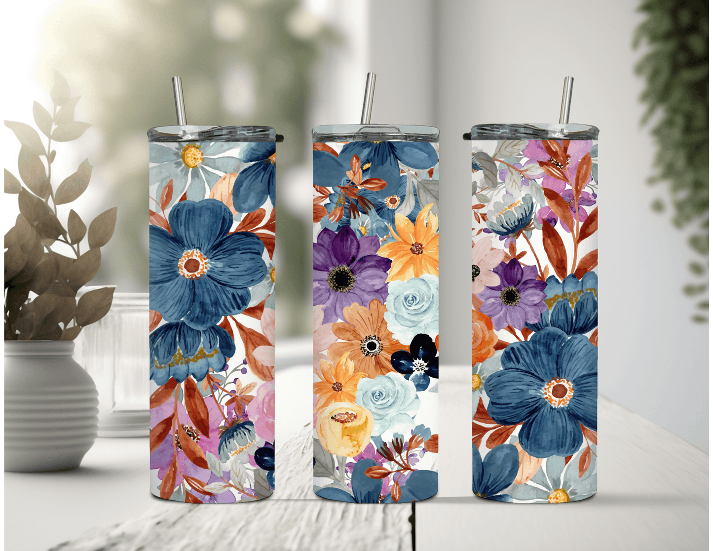 Summer Flowers 20 oz Skinny Tumbler