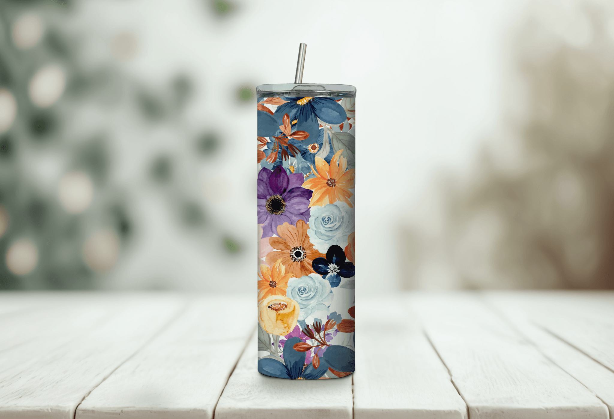 Summer Flowers 20 oz Skinny Tumbler