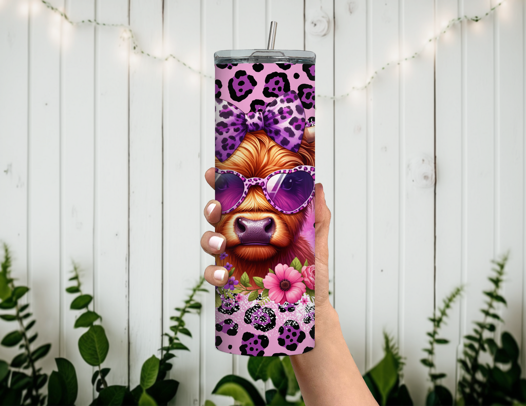 Sweet Southern Mess Highland Cow Tumbler