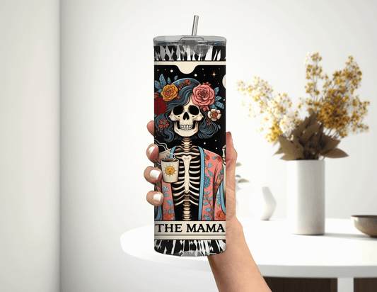 Vaso delgado de 20 oz con la carta del tarot La mamá