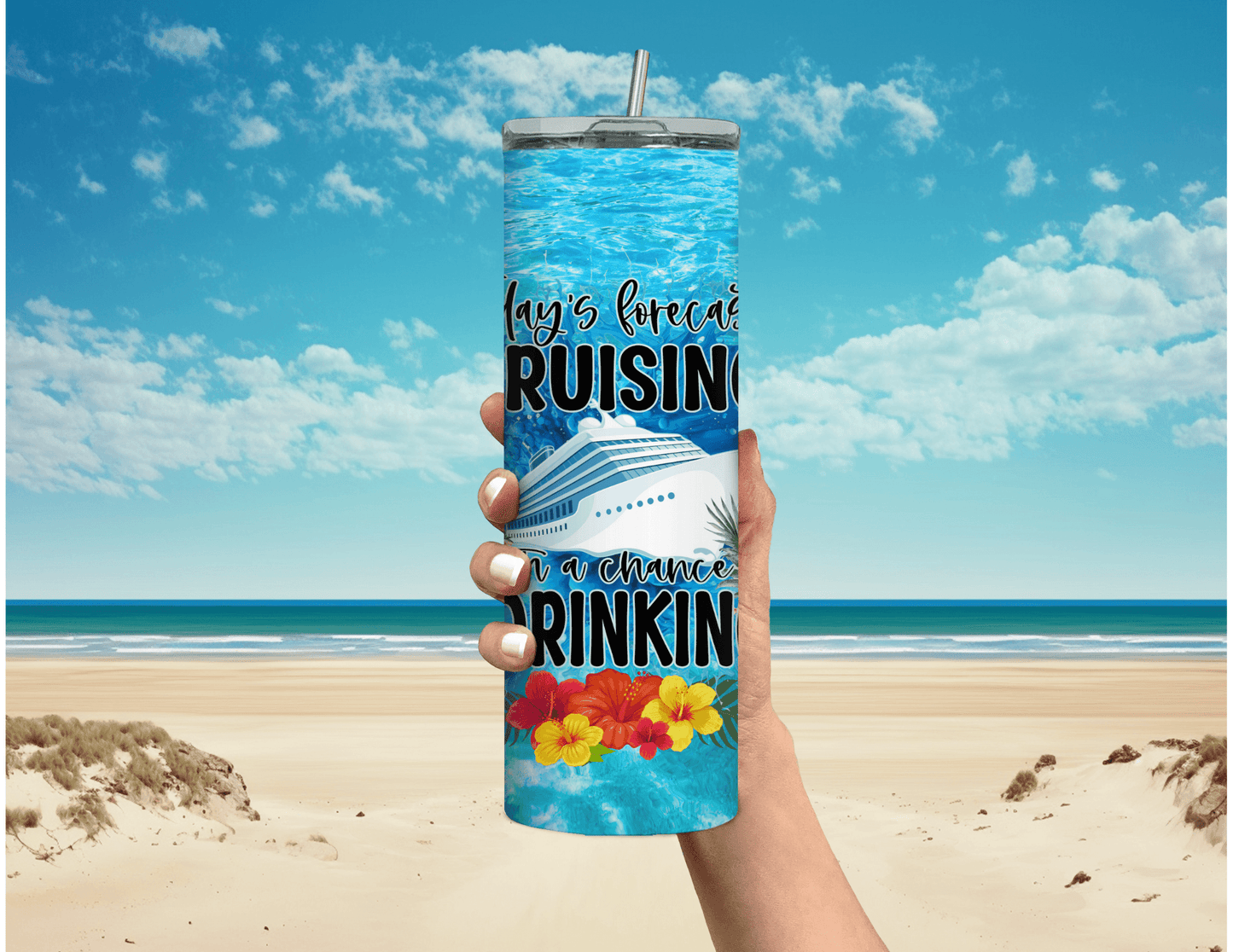 Today's Forecast Cruising with a Chance of Drinking 20 oz Skinny Tumbler