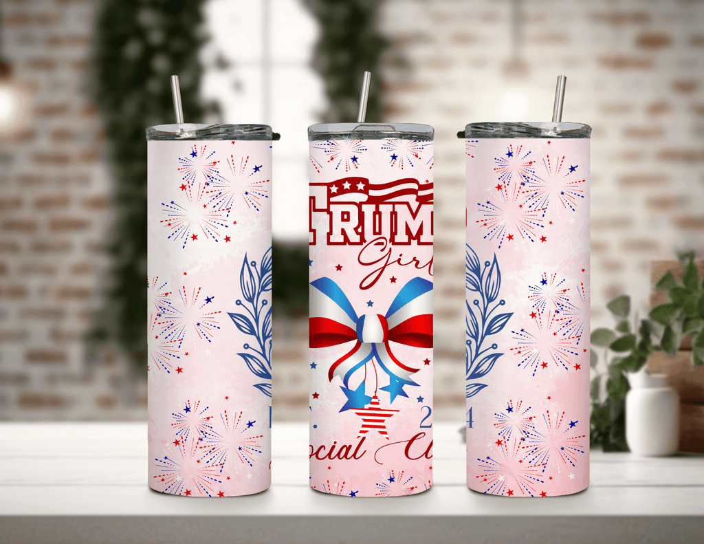 Vaso estrecho de 20 oz del Club Social de Trump Girl