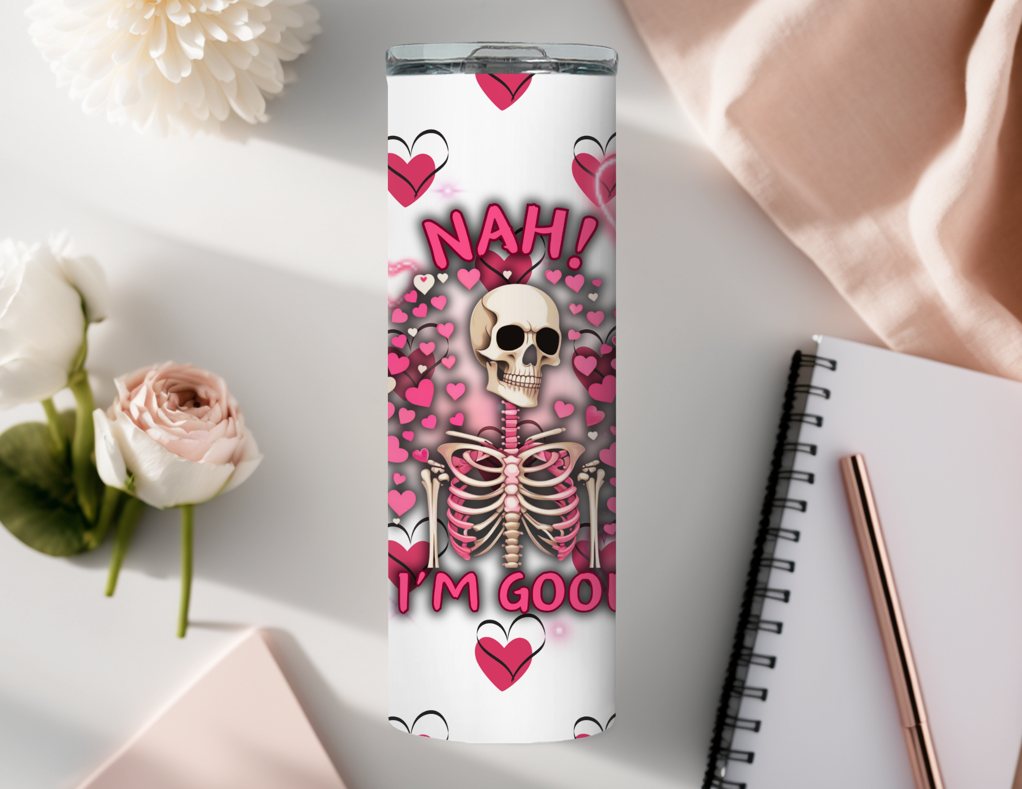 Valentine Nah I'm Good 20 oz Skinny Tumbler