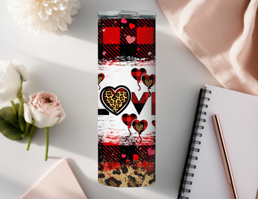 Ladies Valentines Day 20 oz Skinny Tumbler Gift Set