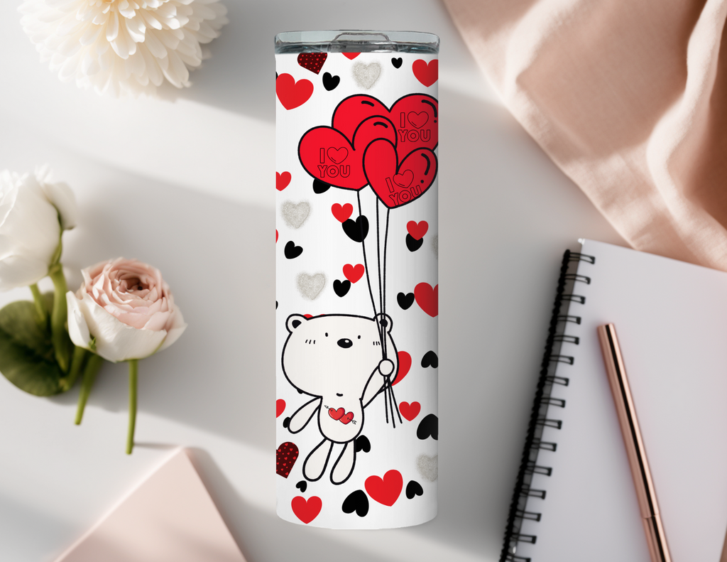 Ladies Valentines Day 20 oz Skinny Tumbler Gift Set