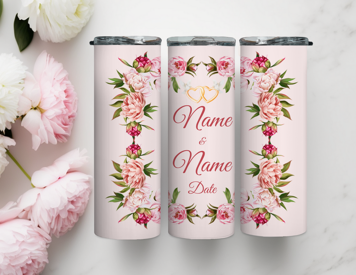 Personalized Wedding/Anniversary 20 oz Skinny Tumbler