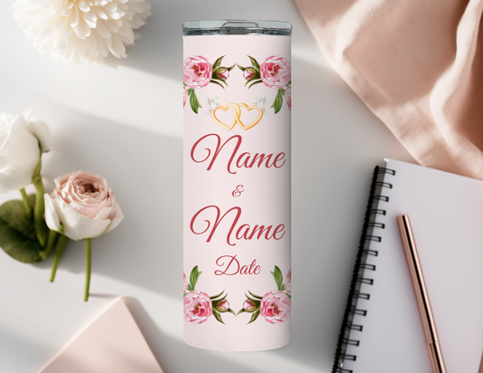 Personalized Wedding/Anniversary 20 oz Skinny Tumbler