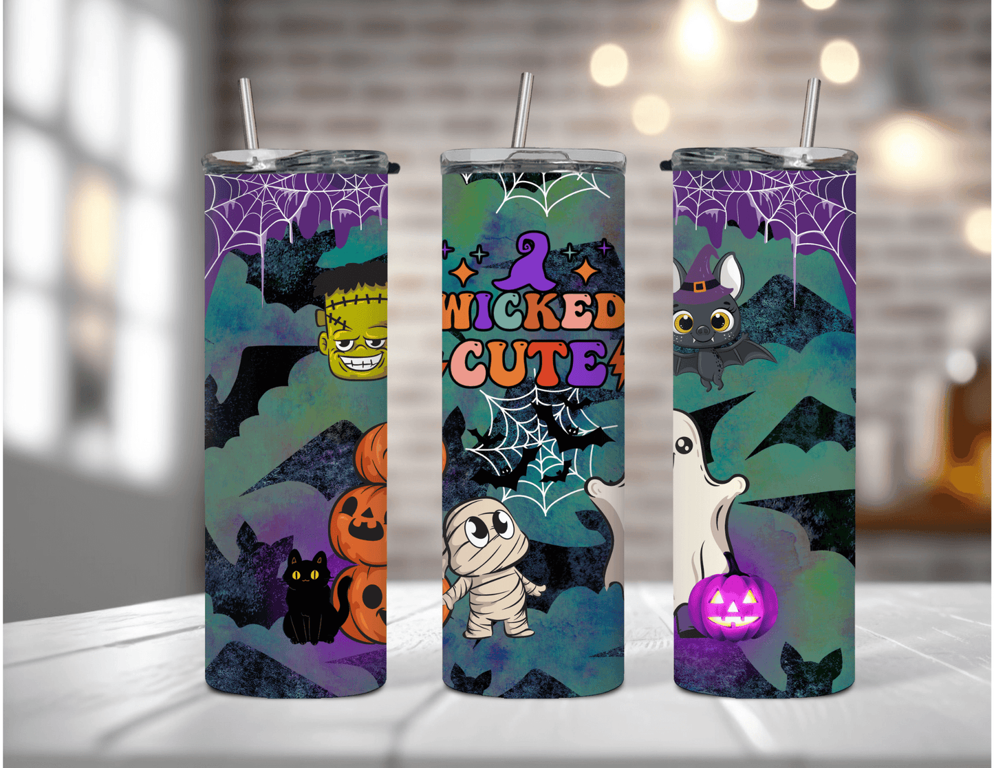 Wicked Cute Halloween 20 oz Skinny Tumbler