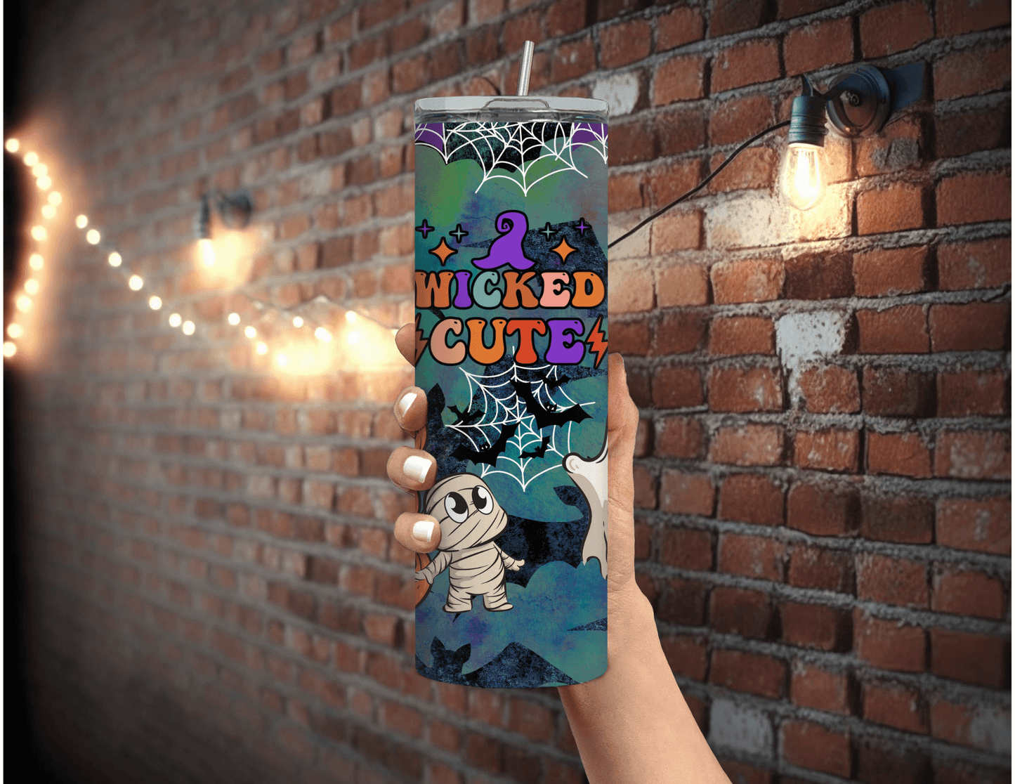 Wicked Cute Halloween 20 oz Skinny Tumbler