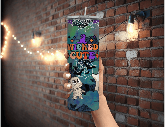 Wicked Cute Halloween 20 oz Skinny Tumbler